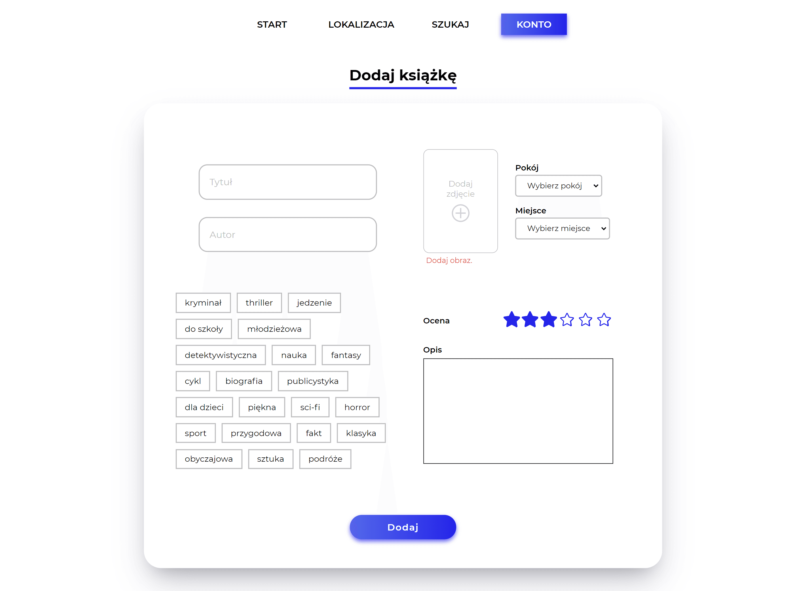 Admin dashboard - add book